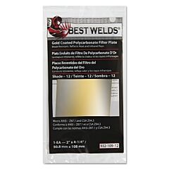 Best Welds 93210912 Gold Coated Filter Plate, Gold/12, 2 In X 4.25 In, Polycarbonate