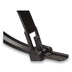 Anchor Brand B14S0Cr Resealable Cable Ties, 50 Lb Tensile Strength, 14.6 In L, Uv, Black, 100 Ea/Bag