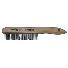 Anchor Brand 94921 Hand Scratch Brush, 4 X 16 Rows, Stainless Steel Bristles, Shoe Wood Handle