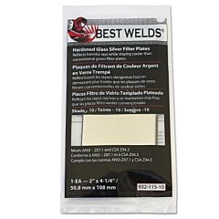 Best Welds 93211510 Glass Silver Mirror Filter Plate, Silver/10, 2 In X 4.25 In, Glass