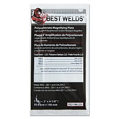 Best Welds 932146225 Plastic Magnifier Plate, 2 In X 4.25 In, 2.25 Diopter, Polycarbonate, Clear