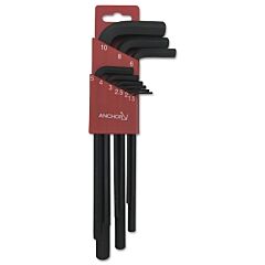 Anchor Brand 50009 Hex Key Sets With Holders, 9 Per Set, Metric