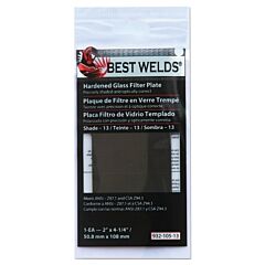 Best Welds 93210513 Glass Filter Plate, Shade 13, 2 X 4 1/4 In, Green