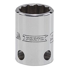 Proto® 5218-Tt Tether-Ready Drive Deep Sockets, 3/8 In Drive, 9/16 In, 1 1/8 In L, 12 Points