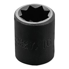Proto® 7214S Torqueplus Impact Sockets 3/8 In, 3/8" Dr, 7/16 In, 8 Pt