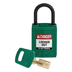Brady® Cpt-Grn-25Pl-Kd Safekey Compact Nylon Lockout Padlocks