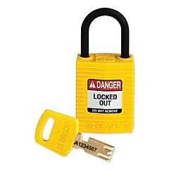 Brady® Cpt-Ylw-25Pl-Kd Safekey Compact Nylon Lockout Padlocks