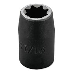 Proto® 7414S Torqueplus Impact Sockets, 1/2 In Drive, 7/16 In Opening, 8 Points