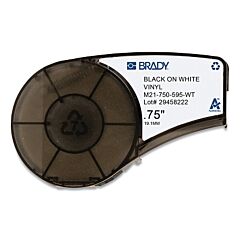 Brady® 142797 Bmp®21 Plus Series B-595 All-Weather Viynl Label, 21 Ft L X 0.75 In W, Black On White