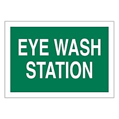 Brady® 72722 Eye Wash Station Signs, White On Green