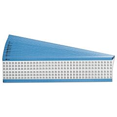 Brady® Wm-21-Pk Solid Numbers Wire Marker Cards, 9 1/2 In X 2 1/4 In, "21", Black On White