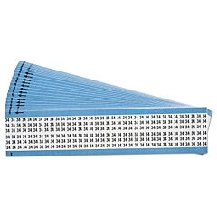 Brady® Wm-34-Pk Solid Numbers Wire Marker Cards, 9 1/2 In X 2 1/4 In, "34", Black On White
