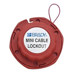 Brady® 50940 Mini Cable Lockouts With Metal Cables, 0.31 In Dia. Shackle, 8Ft Cable, Red
