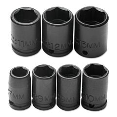 Proto® 69202 Torqueplus 7 Piece Metric Impact Socket Sets, 1/4 In, 6 Point