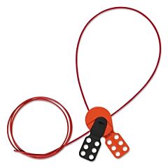 Brady® 145550 Safelex Lockout Cables, 2.4W X 1D X 5H, 6 Ft Cable, Red