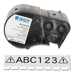 Brady® Mc-1000-584 Brady® Bmp41 Bmp51 Bmp53 Reflective Label, 1 In W X 20 Ft L, Black On White