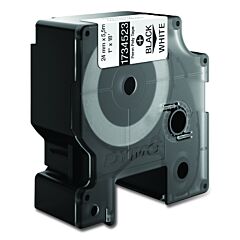 Dymo 1734523 Industrial Rhino Permanent Polyester Label Cartridge, 1 In W X 18 Ft L, Black Print On White Background