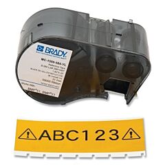 Brady® Mc-1500-584-Yl Brady® Bmp41 Bmp51 Bmp53 Reflective Label, 1.5 In W X 20 Ft L, Black On Yellow