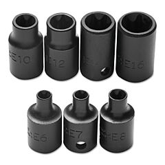 Proto® 72132 7 Piece Female Torx Impact Socket Sets, 3/8 In