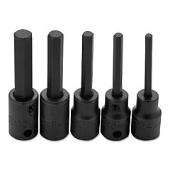 Proto® 72252 5 Piece Metric Hex Bit Impact Socket Sets, 3/8 In