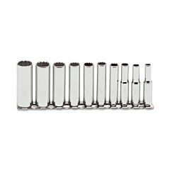 Proto® 47100 Torqueplus 10 Piece Deep Socket Sets, 1/4 In, 12 Point