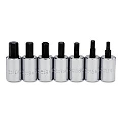 Proto® 4990-Mst 7 Piece Metric Short Hex Bit Socket Sets, 3/8 In
