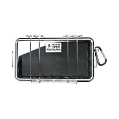 Pelican 1060-025-100 1060 Micro Cases, 0.05Cu Ft, 8.25 In X 4.25 In X 2.25 In, Black/Clear