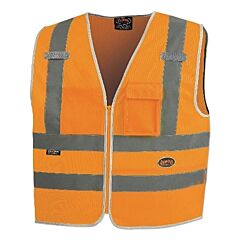 Pioneer V1025150U-2Xl 6855U/6856U Hi-Vis Multi-Pocket Safety Vest, 2X-Large, Orange