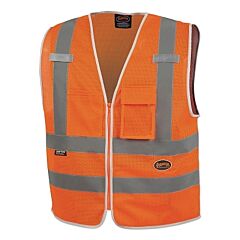Pioneer V1025250U-2Xl 6853U/6854U Mesh Multi-Pocket Safety Vest, 2X-Large, Orange