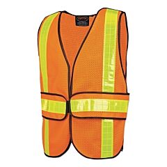 Pioneer® V1030350U-O/S 592Au/592Bu Hi-Vis Economy Mesh Safety Vest, One Size, Orange