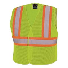 Pioneer V1030560U-4/5Xl 597U/598U Hi-Vis Tear Away Mesh Safety Vest, Size 4X/5X-Large, Yellow