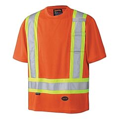 Pioneer V1051150U-4Xl 6990U/6991U Birdseye Hi-Vis Safety T-Shirt, Short Sleeves, 4X-Large, Orange