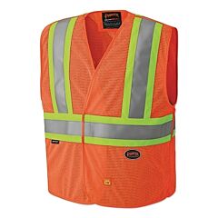 Pioneer V2510850U-S/M 6914Au/6916Au Hi-Vis Flame Resistant Vest, Size S/M, Orange