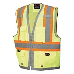 Pioneer V1010260U-2Xl 6672U/6673U Hv 300D Oxford W/Mesh Back Surveyor Vest, 2X-Large, Green