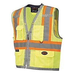 Pioneer® V1010460U-S 6674U/6675U Hv Full Mesh Surveyor Vests With Padded Collar, Small, Green