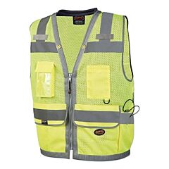 Pioneer V1011160U-2Xl 6730U/6731U Hv Mesh Surveyor Vests With Padded Collar, 2X-Large, Green