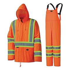 Pioneer V1080150U-M 2-Piece Hi-Vis Lightweight Waterproof Suit, .35 Mm, Yellow/Green, Size Medium