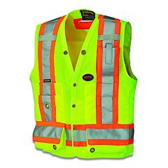 Pioneer® V1010140U-L 6692U/6693U Hv Surveyor Safety Vest, Size Large, Yellow/Green