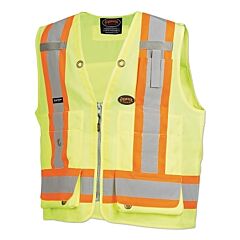 Pioneer V1010141U-3Xl 6692Au/6693Au Hv Woven 150D Multi-Pocket Surveyor Vest, 3X-Large, Green