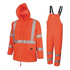 Pioneer V1080350U-4Xl 5618U/5619U 2-Piece Hv 150D Oxford Poly/Pvc Waterproof Suit, 4X-Large, Orange