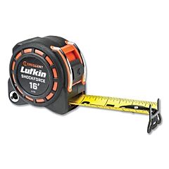 Lufkin® L1116-02 Shockforce Night Eye Dual-Sided Tape Measure, 1-3/16 In W X 16 Ft L, Yellow Blade