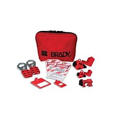 Brady® 105966 Personal Breaker Lockout Pouch Kit, Red, 8 Components, Steel Padlocks Not Included