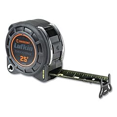 Lufkin® L1125B-02 Shockforce Night Eye Dual-Sided Tape Measure, 25 Ft X 1-3/16 In, Sae, Black Hi-Viz Green Markings Blade