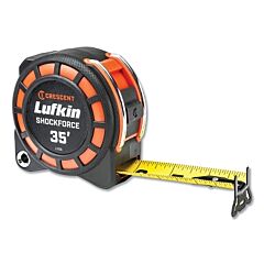 Lufkin® L1135-02 Shockforce Night Eye Dual-Sided Tape Measure, 1-3/16 In W X 35 Ft L, Yellow Blade