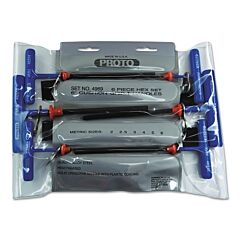 Proto® 4969-Tt Tether-Ready Metric T-Handle Hex Key Sets, Metric, 3 In - 4 In