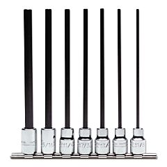 Proto® 4990-7Xl 7 Piece Extra-Long Hex Bit Socket Set, 3/8 In Drive, 6 Points, Inch