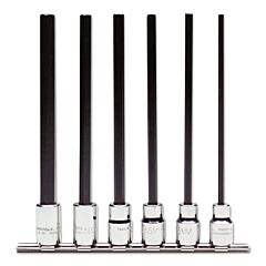 Proto® 4990-Smxl 6 Piece Metric Extra-Long Hex Bit Socket Sets, 3/8 In