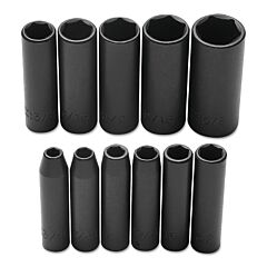 Proto® 69116 Torqueplus 11 Pc Deep Impact Socket Sets, 1/4 In, 6 Point