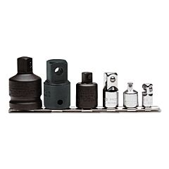 Proto® 52006 Drive 6-Piece Adapter Set, Full Polish Chrome, Alloy Steel, 1/2 In, 1/4 In, 3/4 In, 3/8 In