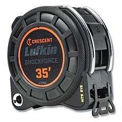 Lufkin® L1135B-02 Shockforce Night Eye Dual-Sided Tape Measure, 1-3/16 In W X 35 Ft L, Black Blade